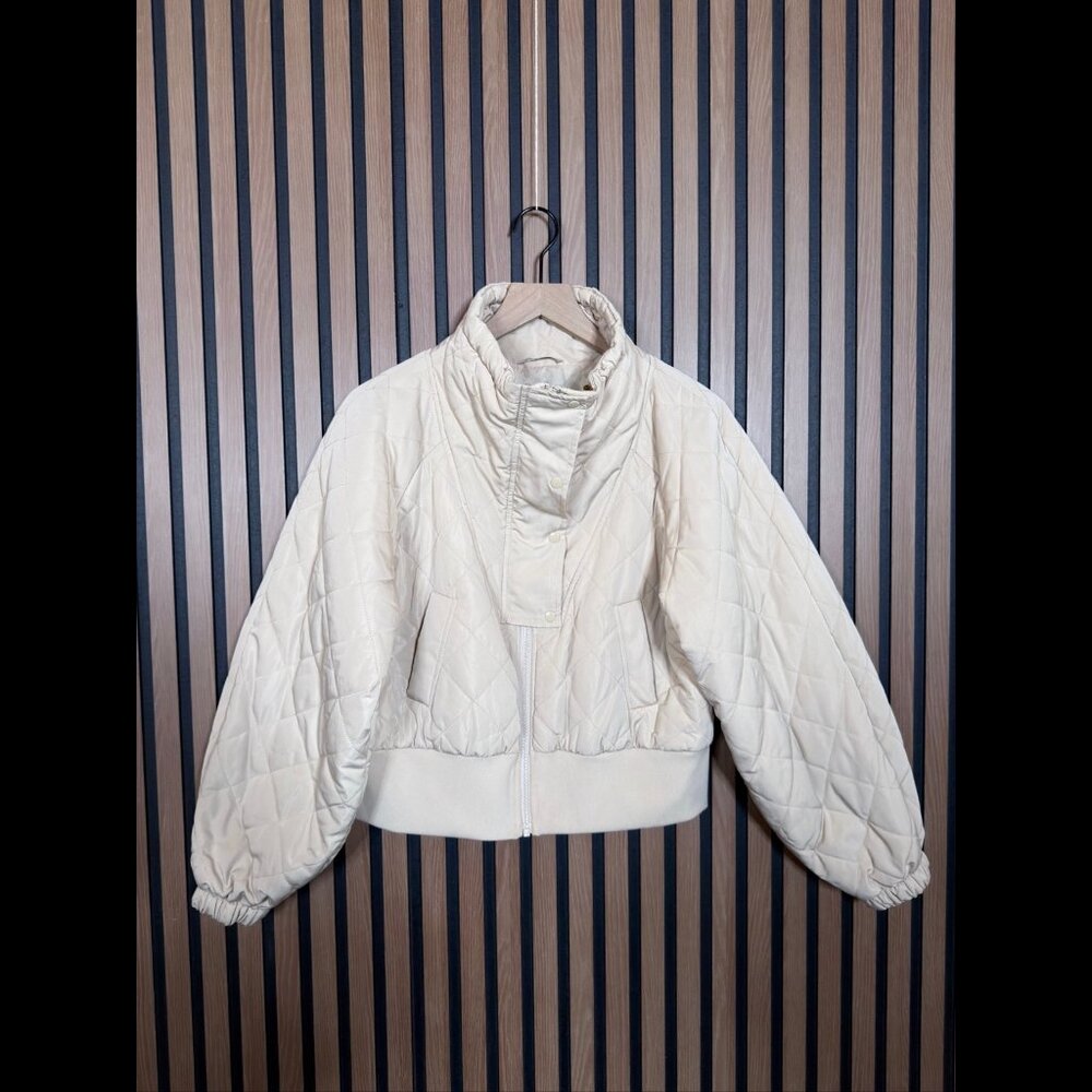 Cuyana Cream Quilted Puffer Jacket